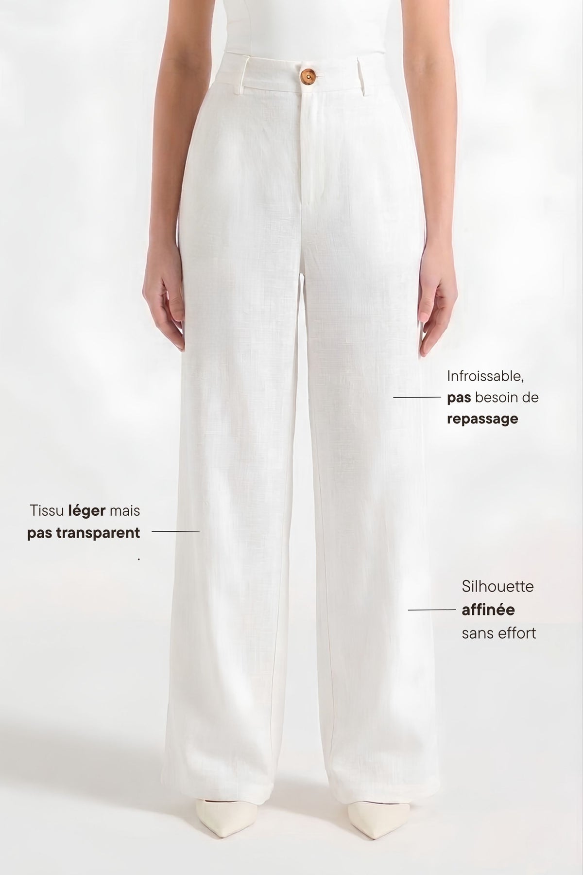 Pantalon en lin sans repassage
