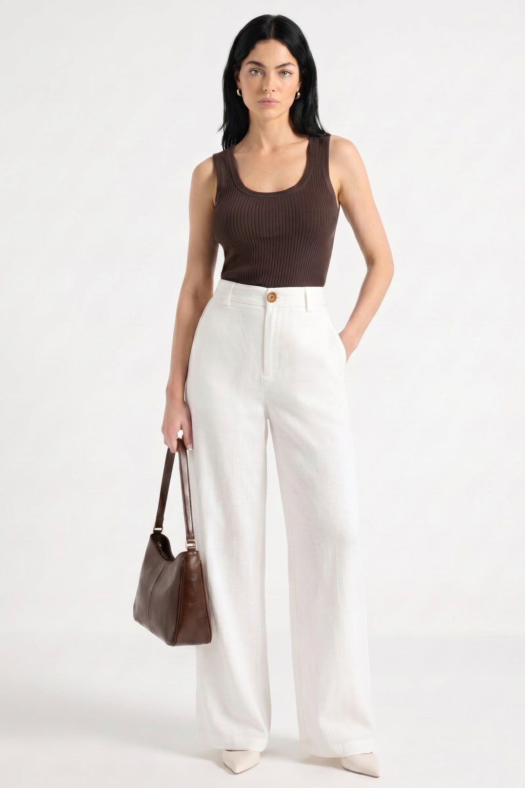 Pantalon en lin blanc